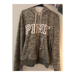 Grey Zip Up Hoodie from PINK